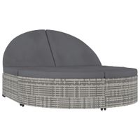 Doppel-Sonnenliege mit Kissen Poly Rattan Gartenlounge Grau Bayern - Bad Kissingen Vorschau