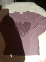 ❤️ Sweatshirt Glitzer Pailetten Herz lila, Öko-Tex Gr. 122/128 Bayern - Moosburg a.d. Isar Vorschau