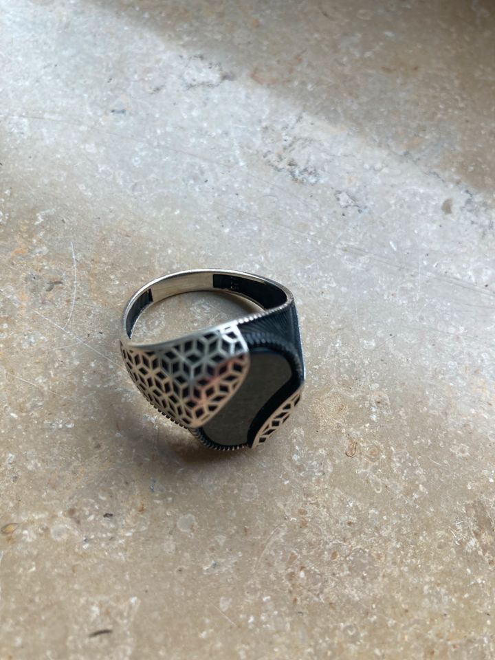 Silber Ring mit Onyx Stein 19mm in Remseck am Neckar