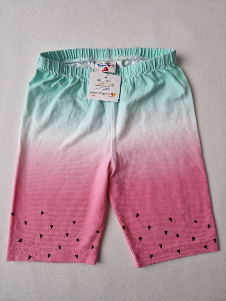 NEU Topolino kurze Leggings Radler Melone rosa/türkis Gr.122 in Centrum