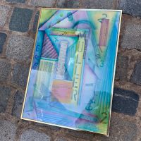 Kunstdruck gerahmt Nürnberg Collage signiert vintage bunt Op Art Nürnberg (Mittelfr) - Mitte Vorschau