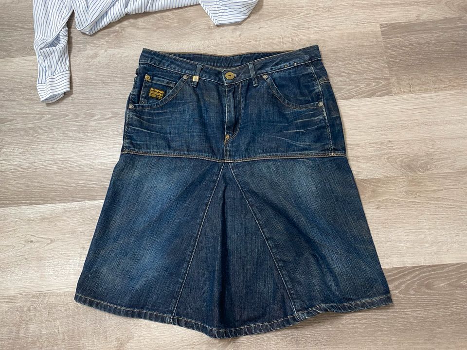 Jeansrock G-Star Gr 30 (38) + leichte Bluse S.Oliver Gr M in Barbing