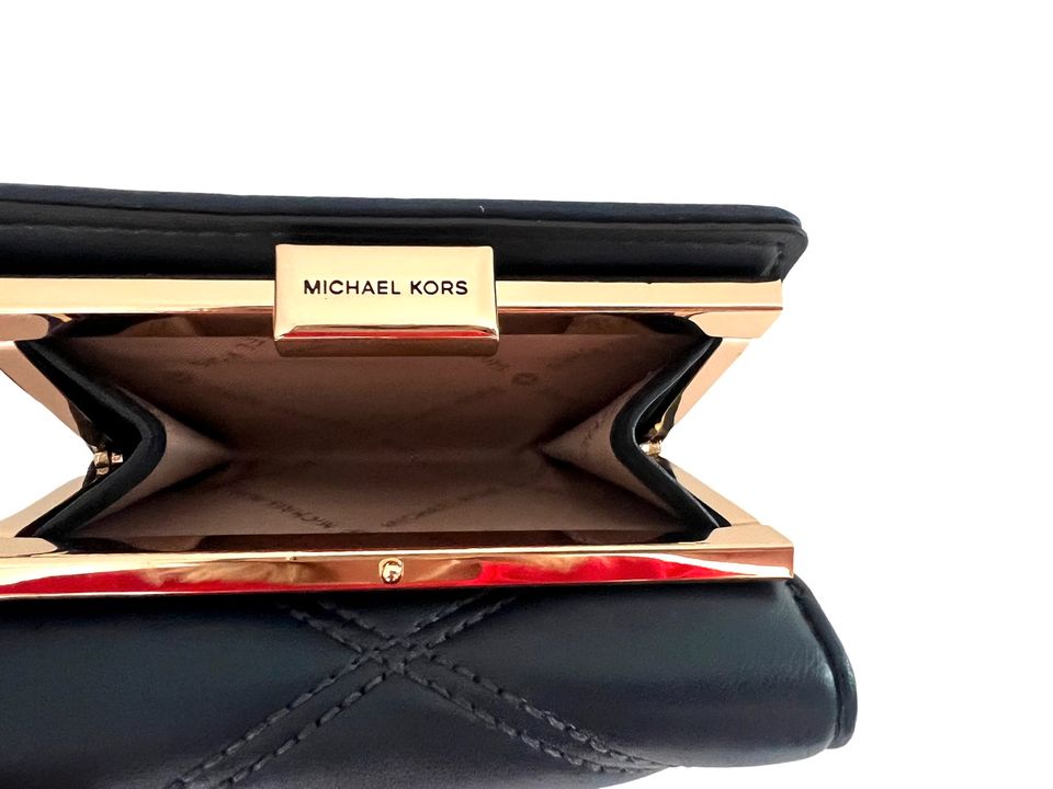 Michael Kors MK Jet Set Geldbörse Portmonee dunkel Blau Gold NEU in Reiskirchen