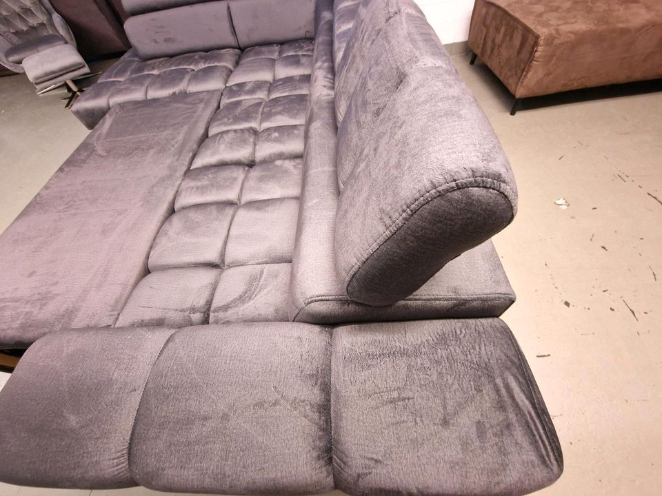 Sofa Wohnlandschaft Ecksofa samt grau mit Schlaffunktion und Bettkasten Möbel Wurm wohnen in Osnabrück