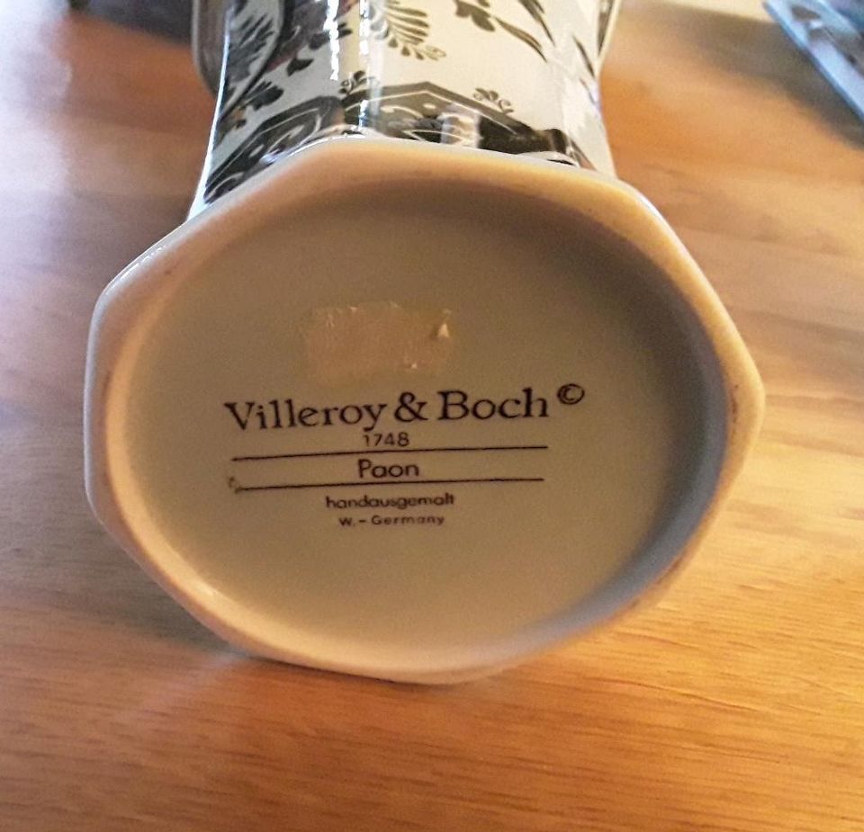 Achteckige " Paon"  Vase  v.  Villeroy & Boch in Silberstedt