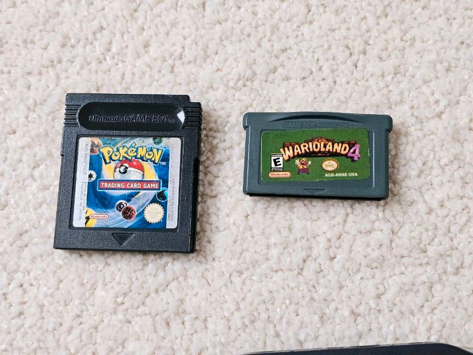 Nintendo Advance Lila + 5 Spiele Pokemon Trading Kart in Weingarten