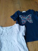 T-Shirt Shirt Kurzarm H&M 92 98 Schmetterling Pailletten weiß Baden-Württemberg - Gottmadingen Vorschau