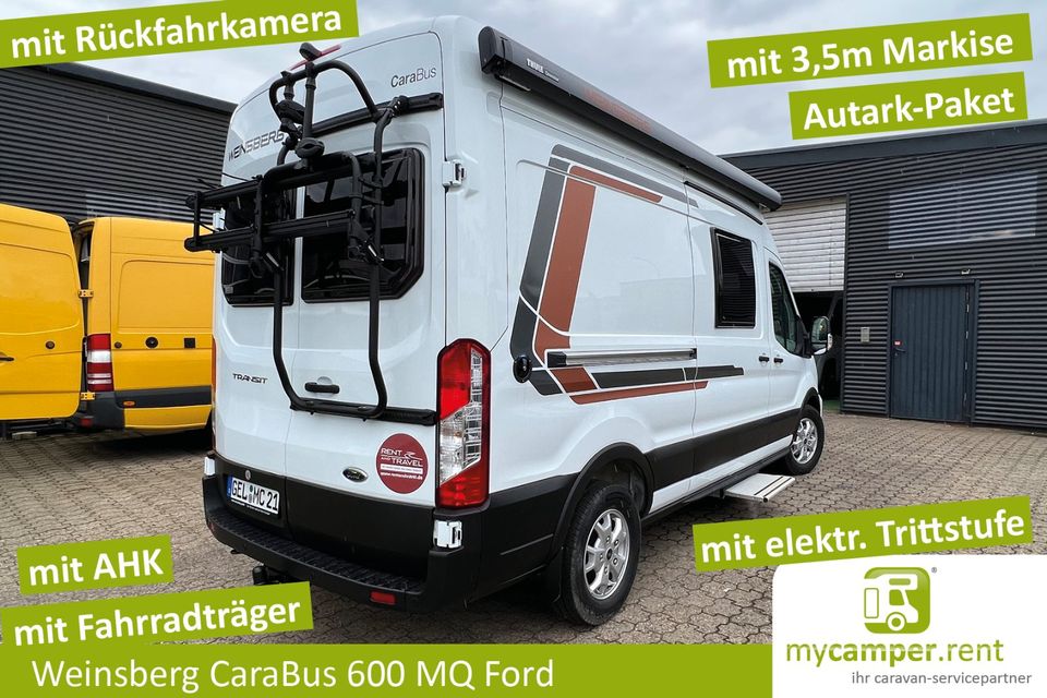 Weinsberg CaraBus 600MQ Ford mieten - Jetzt neuen Kastenwagen / Wohnmobil auf Ford mieten mit Automatik- Solar Autark Paket -  Besser als California Pössl Globecar Roadcar in Kerken