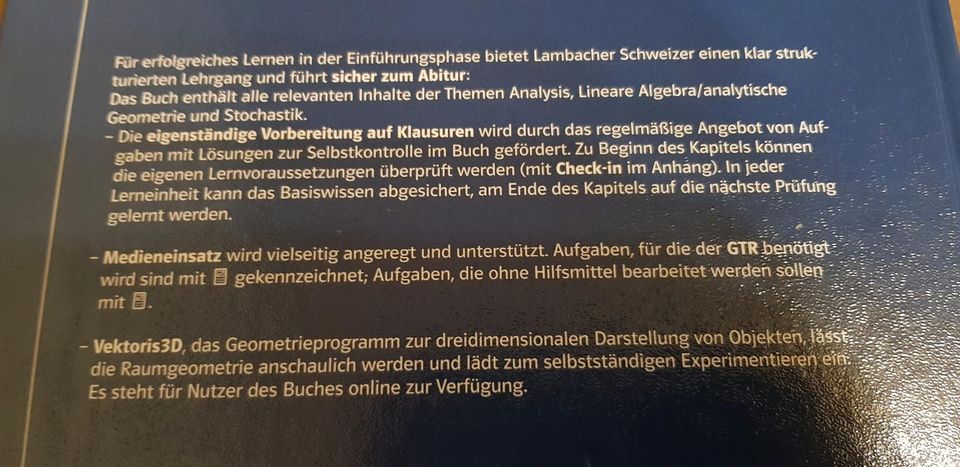 Schulbuch , Lambacher Schweizer , Mathematik Einführungsphase , in Duisburg