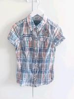 SOCCX Damen kurzarm Bluse | Größe 38 M| kariert | Knitter Effekt Hessen - Seligenstadt Vorschau