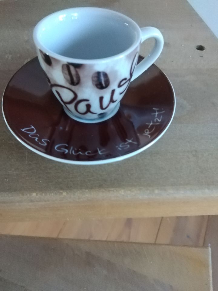 PAUSE-Kaffee- bzw Teebecher + Espressotässchen NEU! in Kapellen-Drusweiler