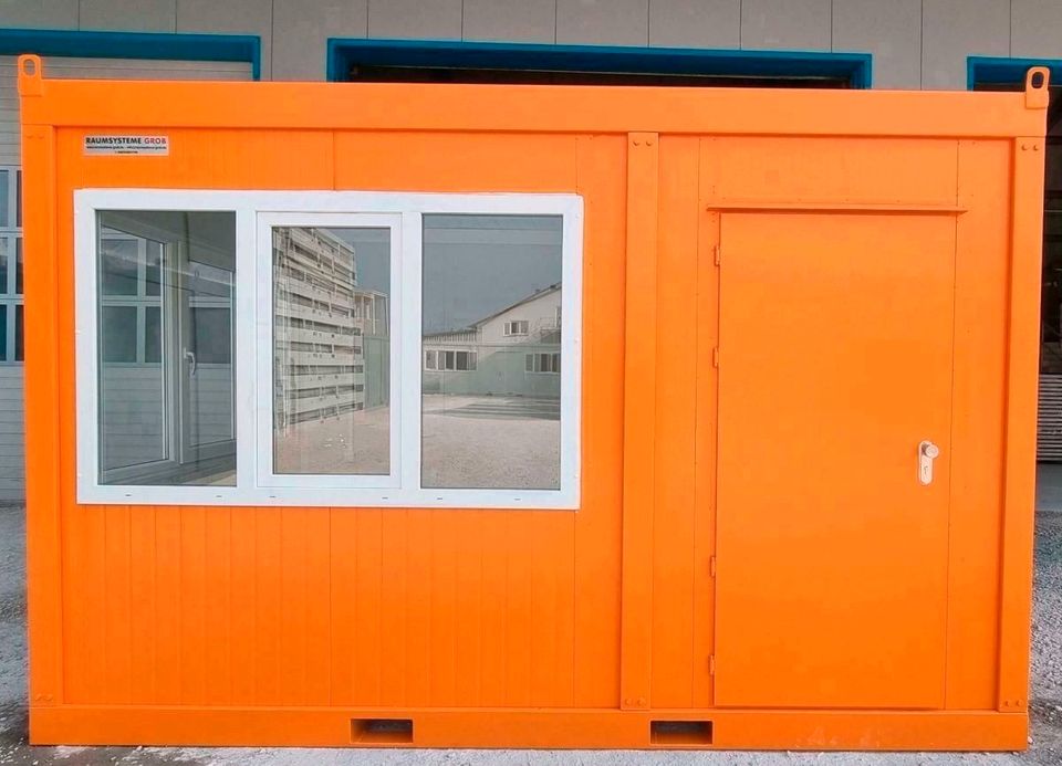 ► Sofortige Verfügbarkeit - 4 x 2,4 m Baucontainer ◄ Baubüro, Bürocontainer, Baustellencontainer, Container kaufen München - Pförtnerhaus Empfangscontainer Ticketschalter Einlasskontrolle Kiosk Haus in Brunnen