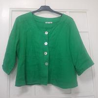 Jacke Leinenjäckchen kurz Gr. XL grün von Made in Italy Hamburg-Nord - Hamburg Eppendorf Vorschau