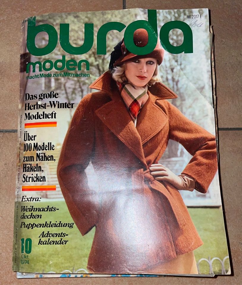 Modezeitschriften Sammlung Burda Moden 1974-1975 70er Jahre in Untermeitingen