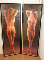 ♥️2 große Bilder - Sexy Lady in weiß, Echtglas, Goldrand Hessen - Wiesbaden Vorschau