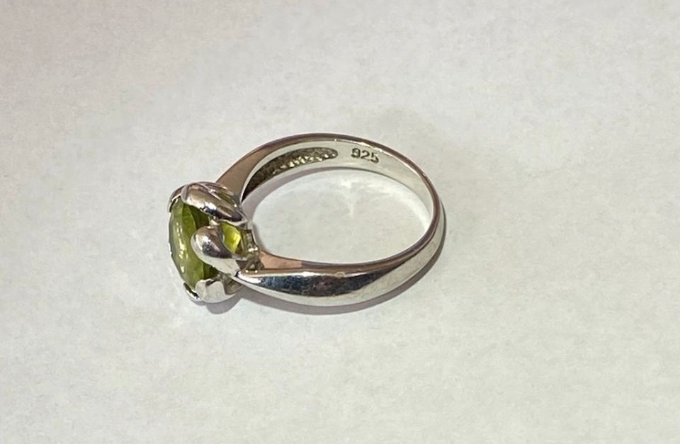 Ring 925 Sterling Silber Olivin Peridot Stein groß Solitär 16 mm in Timmendorfer Strand 