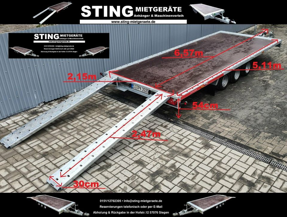 ⭐Autotransporter MIETEN/LEIHEN 3,5t Anhänger mit Rampen+Winde⭐ in Siegen
