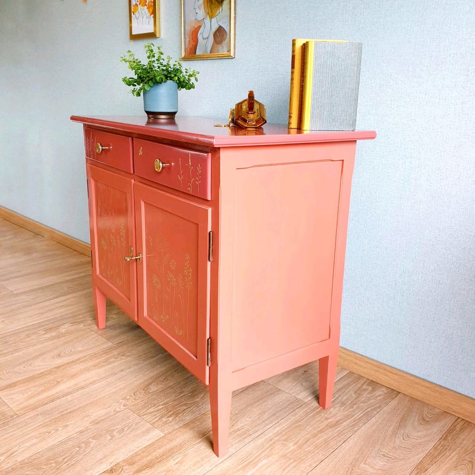 Kommode Schrank Sideboard vintage rot unikat in Lohmar