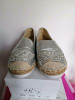 silberne Espadrilles mit Glitzersteinchen, Gr. 38 Saarland - Lebach Vorschau