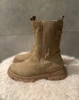 Tom Tailor Stiefelette mit Aufschrift beige gold Gr 40 Nordrhein-Westfalen - Straelen Vorschau
