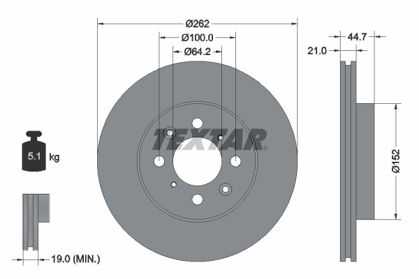 92060903 Textar Bremsscheibe Rover Honda Jazz 3 4 Civic 7 45251SC in Spenge