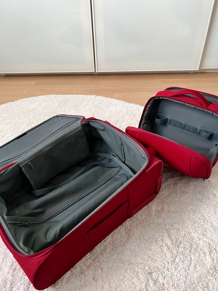 Delsey Koffer-Set Kabinentrolley mit Beautycase Stoff Rot in Remseck am Neckar