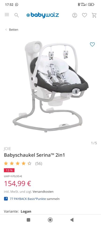 Baby Schaukel/Schaukelwippe 2 in 1 Joie in Heilbronn