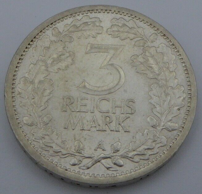 3 Reichsmark Silbermünze Jaeger Nr. 349 Umlaufmünze 1931 A, vz-st in Tübingen