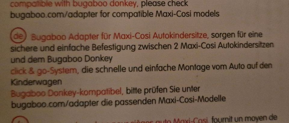 Autositz- Adapter für Bogaboo Donkey in Freiburg im Breisgau