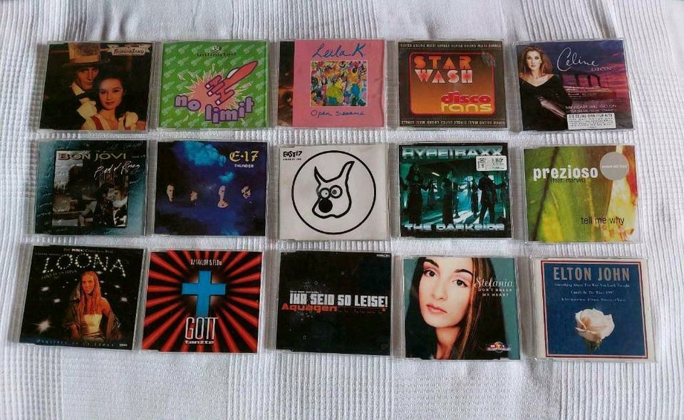 31 Single CD Bon Jovi,Celine Dion,Elton John,Loona,Techno,Dance.. in Bammental