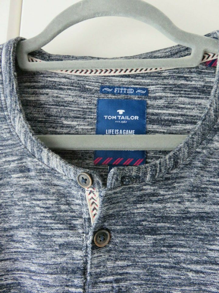 TOM TAYLOR He Henley❇ T-Shirt/Pulli XXL Blau WIE NEU! in Gebhardshain