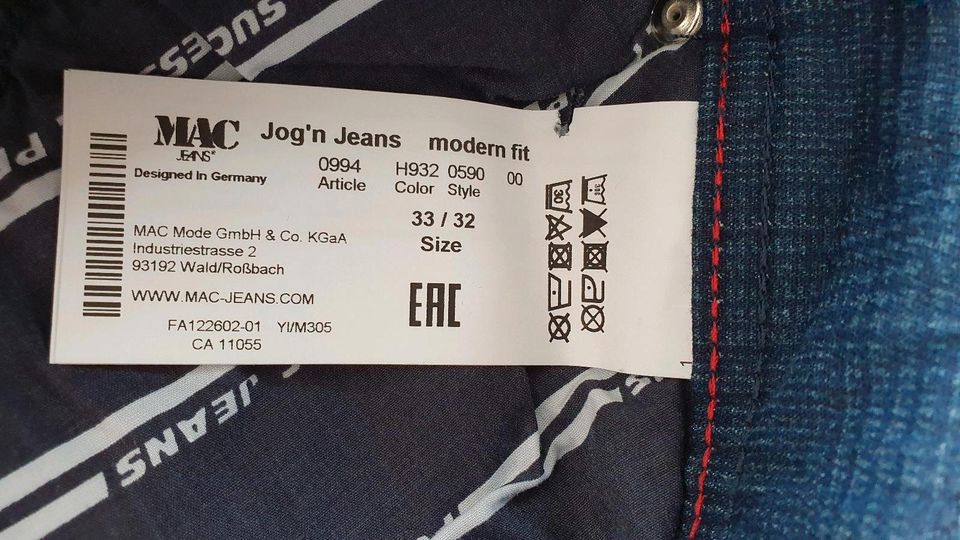 Herren MAC Jeans Jog'n Jeans modern fit Gr 33/32 in Maxhütte-Haidhof