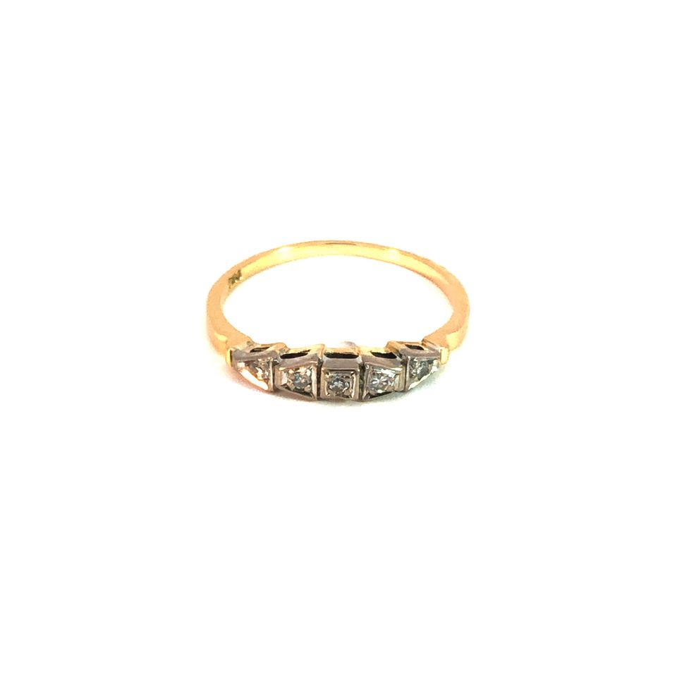 Ring Bicolor 750 / 18 Karat mit Diamanten Gr. 53 Nr. 5387 in Peine