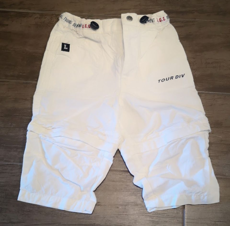 H&M Hose Sommerhose Stoffhose Zipp-Off Shorts Bermudas weiß 74 in Moormerland