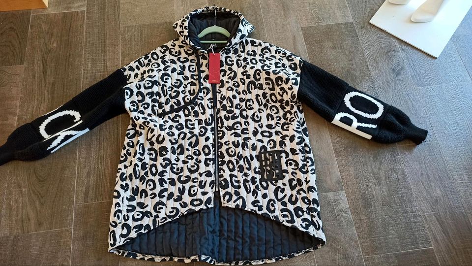 Jacke Oversize Leoprint Lagenlook M L Übergangsjacke in Korbußen