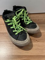 Converse All Star High Größe 32 Leder schwarz neon grün Bayern - Zorneding Vorschau