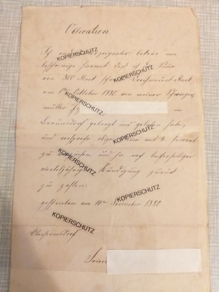 historisches Dokument Oberhermsdorf 1880/Nachlassverzeichnis 1913 in Dresden