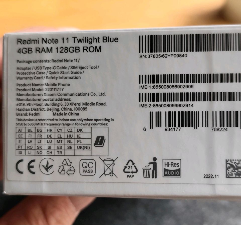 Xiaomi Redmi Note 11 - 4+4GB RAM/128GB ROM in Niederfischbach