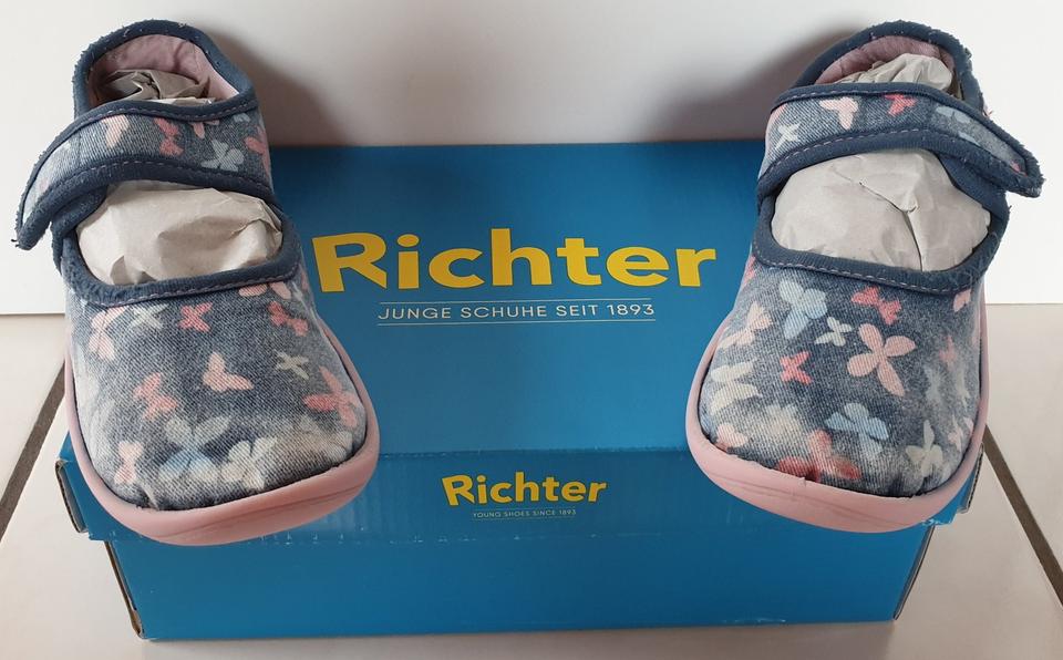Richter Hausschuhe blau Gr. 34 Klettverschluss Schuhe Mädchen in Merzig