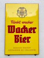 ‼️ EMAILSCHILD Wacker Bier Gröningen Emailleschild um 1950 Saarland - Schiffweiler Vorschau