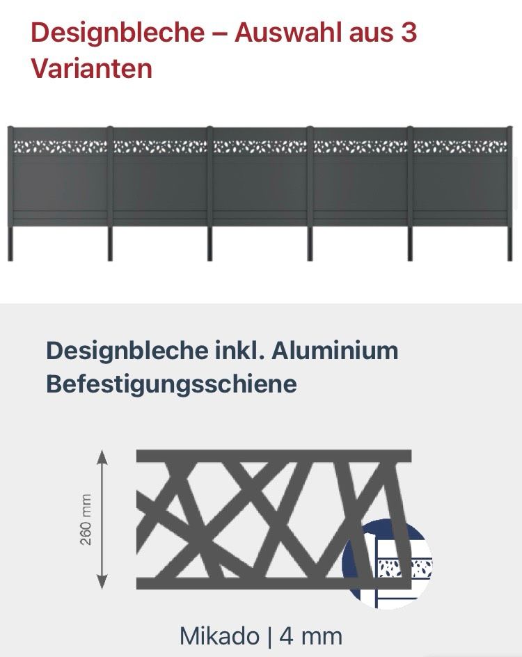 Aluminiumzaun (L 20m x H 1,8m) Stecksystem VIDUAL Comp 150 in Willingshausen