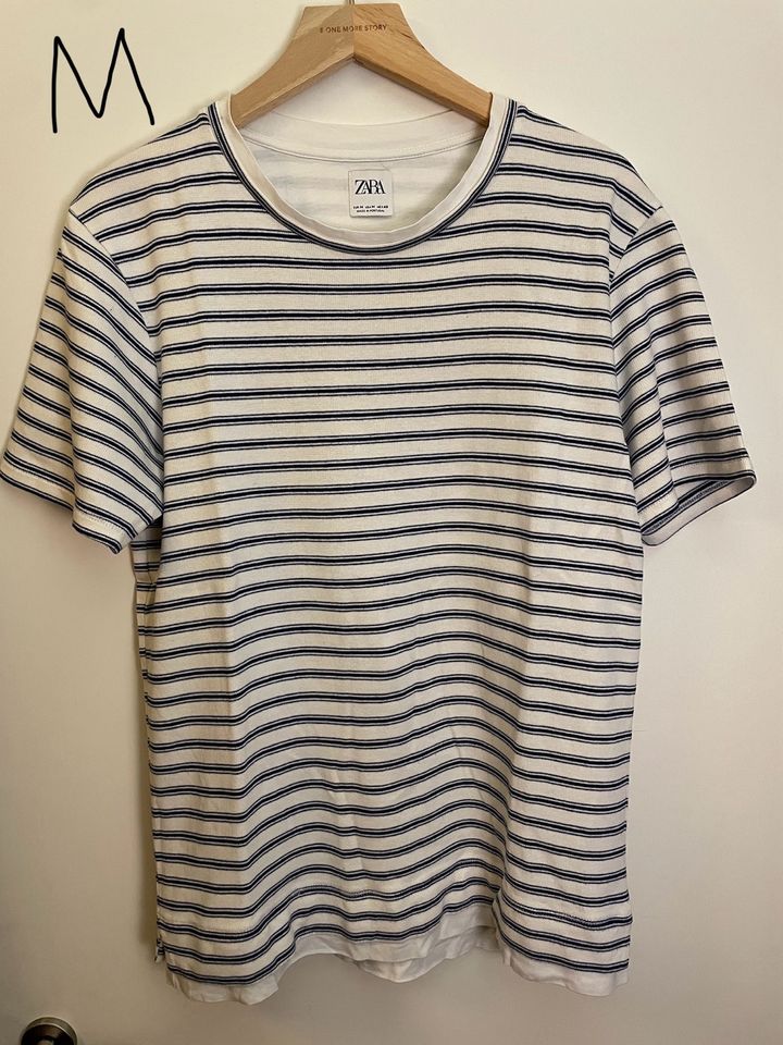 Zara t-Shirt weiß blau in Rosenheim