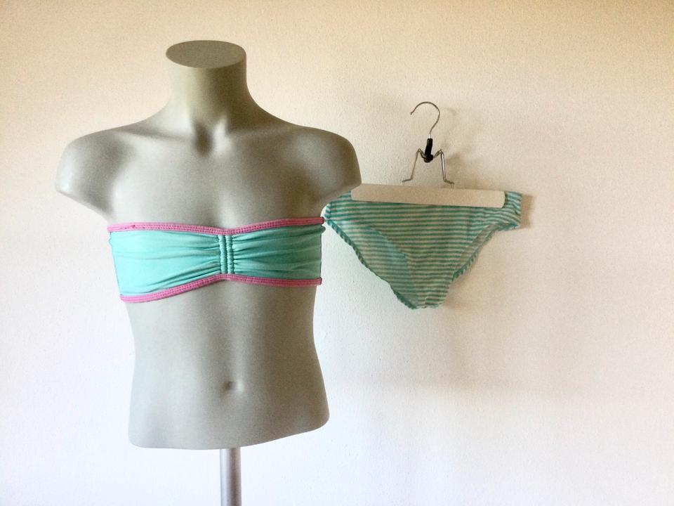 Beach Bandeau Bikini mint weiß rosa Schwimmen Sport 134 140 in Ustersbach