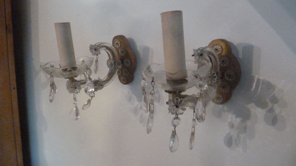 alte Wandlampen -Kristall Lampen- zum Kronleuchter* je 15,00 in Budenheim