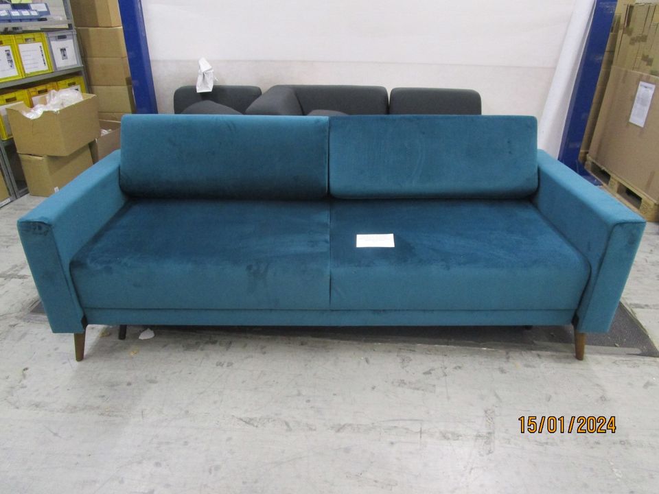 Mycs Tyme Schlafsofa 2-Sitzer Samt Petrolblau NP: 1749€ in Berlin