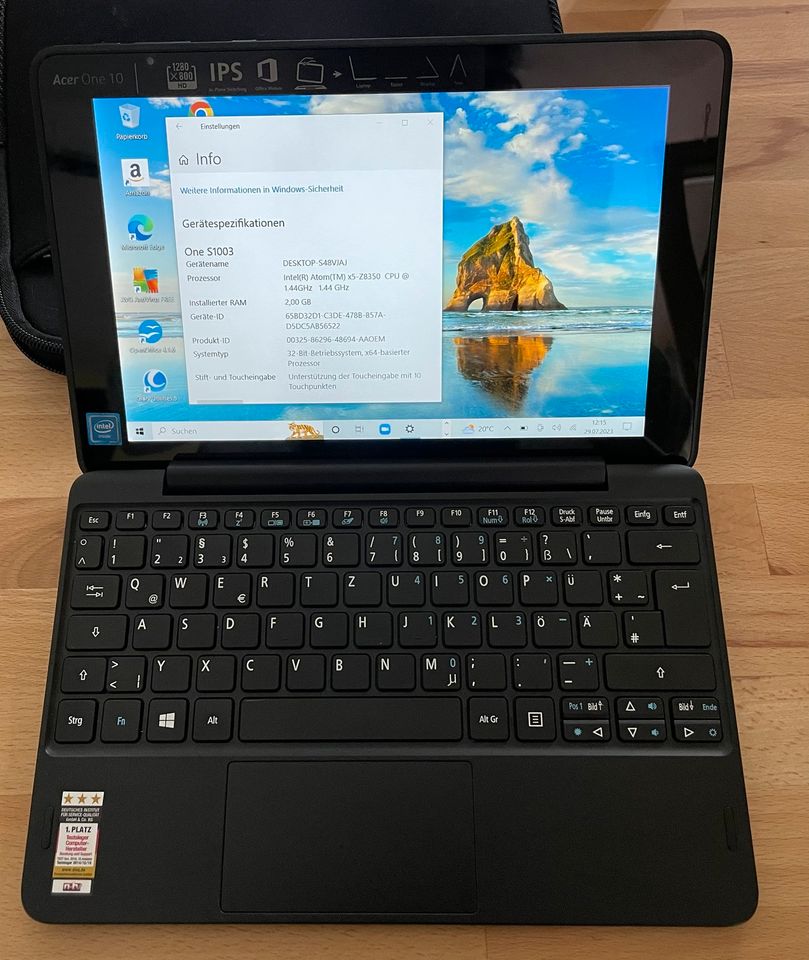 ACER One 10 Tablet mit Tastatur wie Neu in Bad Tölz