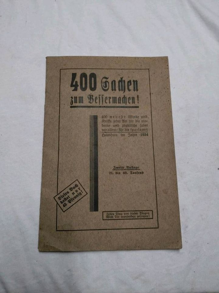 400 Sachen zum Bessermachen Tips für die Hausfrau 1934 WK2 WW2 in Eisenach