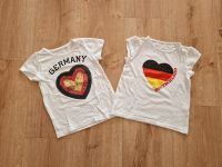 2x Deutschland T-Shirt Gr. 98/104 weiß Germany Pailletten Trikot Rheinland-Pfalz - Mainz Vorschau