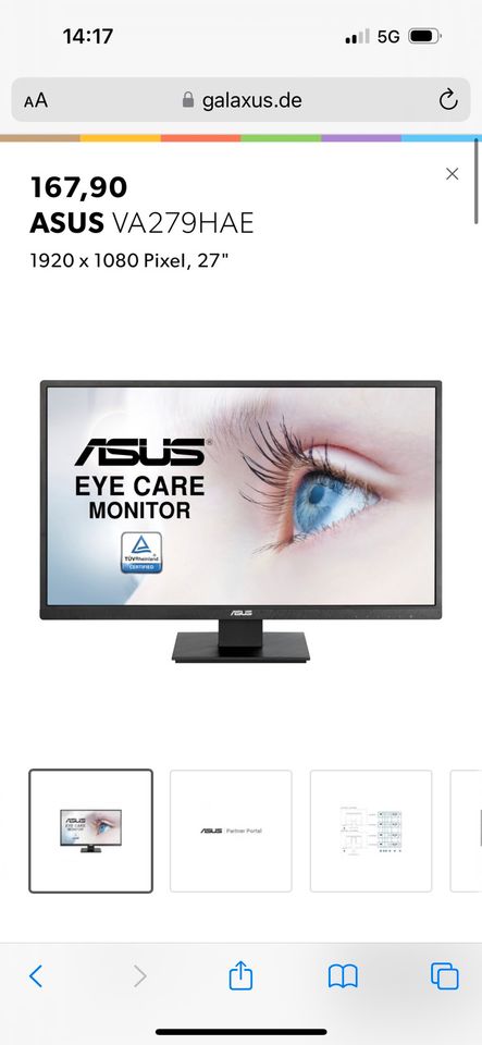 ASUS VA279HAE Monitor zu verkaufen in Kamen