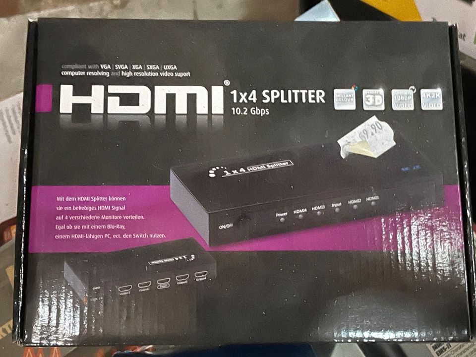 1x4 HDMI Splitter 10,2 Gbps - Neuware in Mammendorf